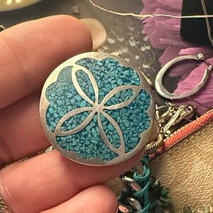 Vintage Silver and Turquoise Necklace Pendant